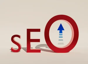 Red SEO Letters With Blue Arrow Being Awesome in 2015