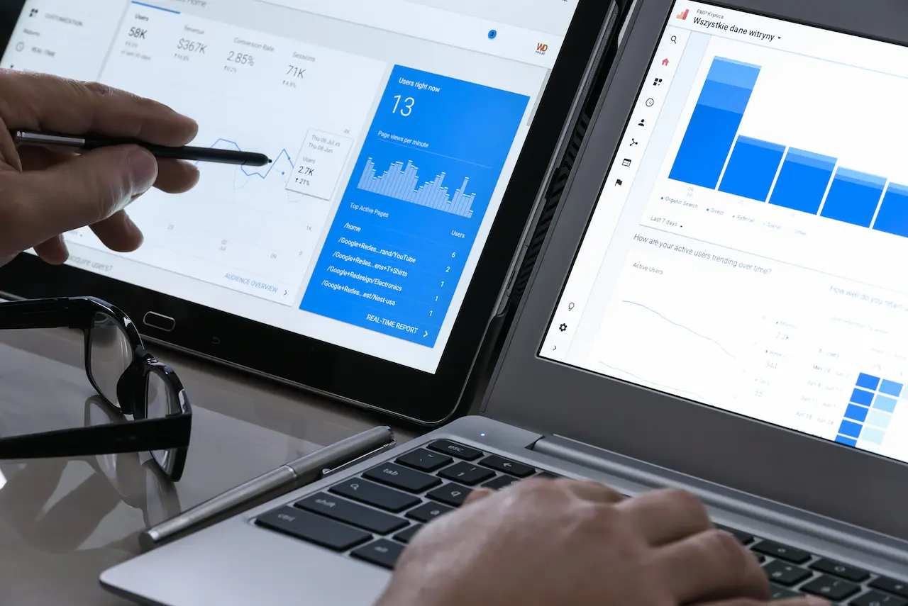 Person Working On Google Analytics 